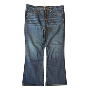 VERONICA BEARD Women's Carolyn Baby Boot Jeans 32 Midnight Blue Denim - Damage